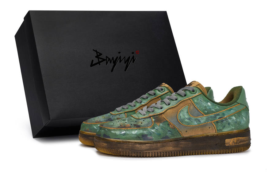 Nike Nike Air Force 1 Slip Resistant Low top Skateboard Shoes Unisex Wheat Green