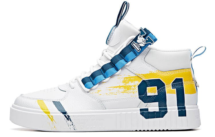 ANTA Life Collection Skateboard Shoes Men's High Top White Blue