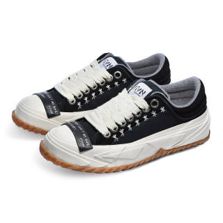 VTVN Falling Stars Vulcanized Triangle Shoes Low top Skateboard Shoes Unisex Ink Black