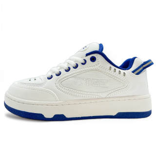 ITGI Slip Resistant Abrasion Resistant Low top Skateboard Shoes Unisex White Blue