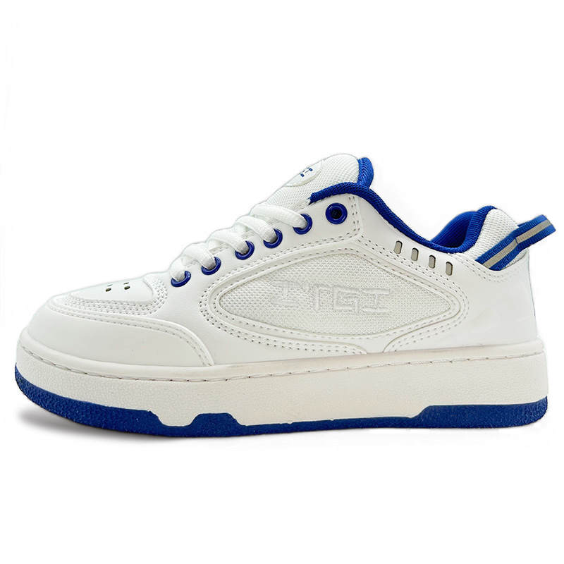 ITGI Slip Resistant Abrasion Resistant Low top Skateboard Shoes Unisex White Blue