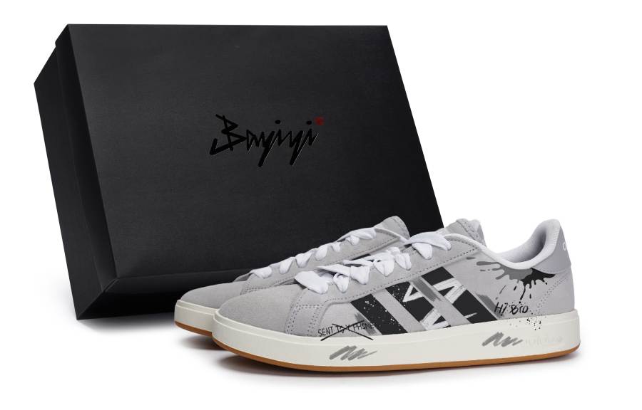 Adidas Adidas Grand Court Base 00s Slip Resistant Abrasion Resistant Low top Skateboard Shoes Unisex Gray