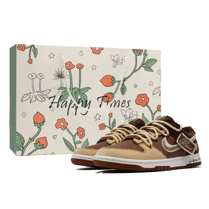 Nike Nike Dunk Leaf Moment Box Abrasion Resistant Breathable Support Low top Skateboard Shoes Unisex White Brown