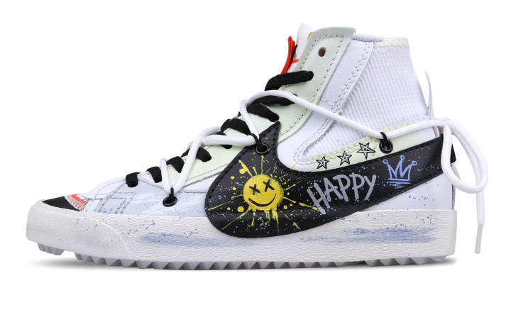 Nike Nike Blazer Slip Resistant Slip Resistant Mid top Skateboard Shoes Unisex Black White Yellow