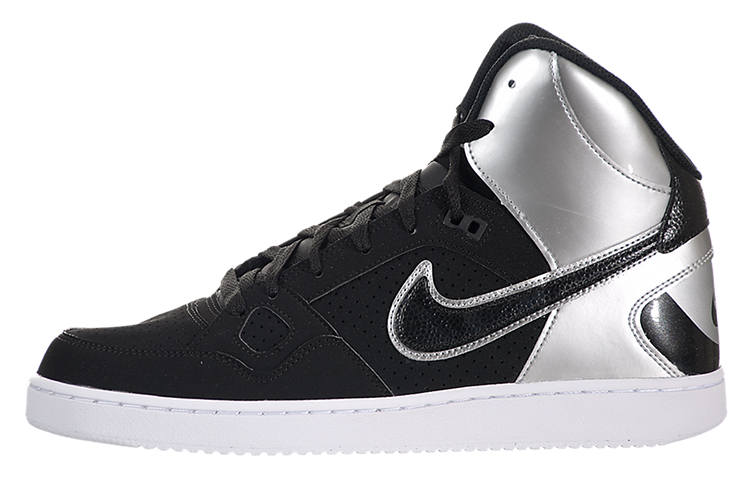 Nike Nike Son Of Force Mid Slip Resistant Cushioning Abrasion Resistant High top Skateboard Shoes Men's Black Silver