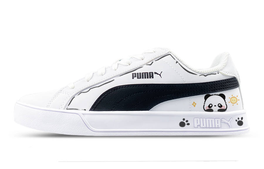 PUMA Smash Vulc Balance Lightweight Low top Skateboard Shoes Unisex White Black