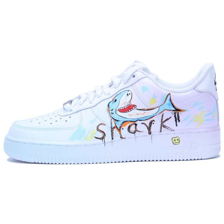 Nike Nike Air Force 1 Low top Skateboard Shoes Men's White Blue Purple