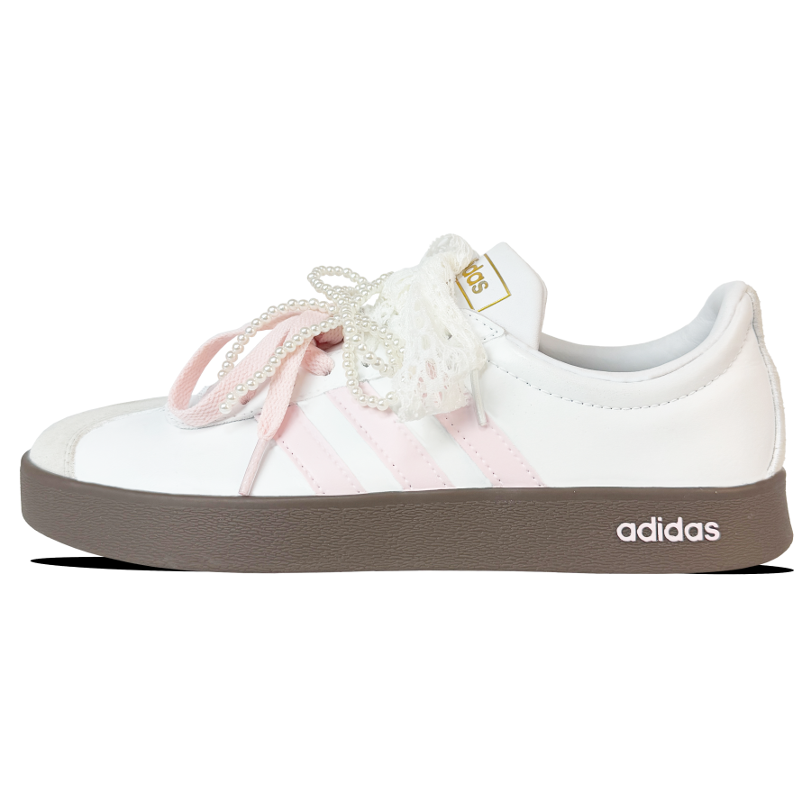 Adidas Adidas VL COURT 2.0 Abrasion Resistant Abrasion Resistant Low top Skateboard Shoes Unisex Pink White