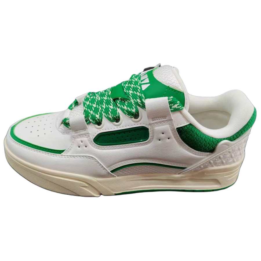 Anta Slip Resistant Cushioning Abrasion Resistant Low top Skateboard Shoes Men's White Green
