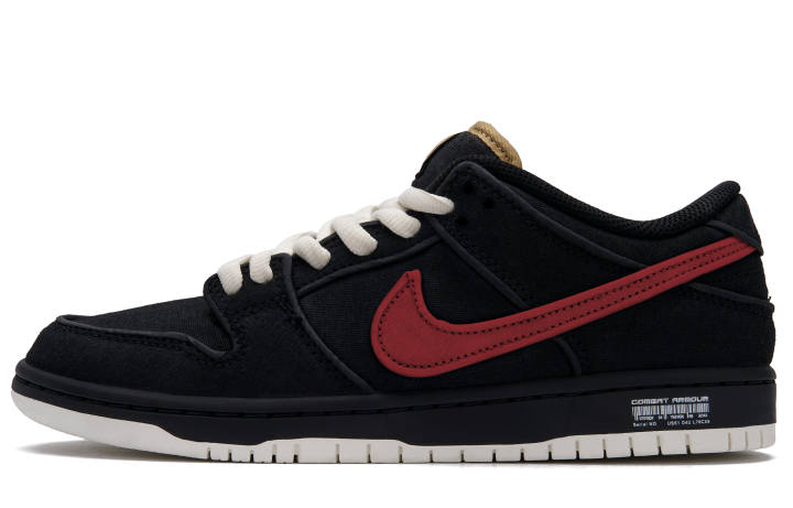 Nike Nike Dunk SB Slip Resistant Cushioning Abrasion Resistant Low top Skateboard Shoes Unisex Black Red