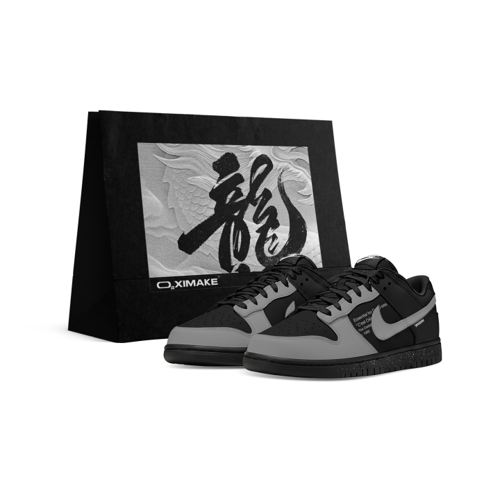 Nike Nike Dunk Abrasion Resistant Breathable Low top Skateboard Shoes Unisex Black White Gray