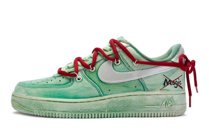 Nike Nike Air Force 1 Height Increasing Height Increasing Low top Skateboard Shoes GS Silver Green