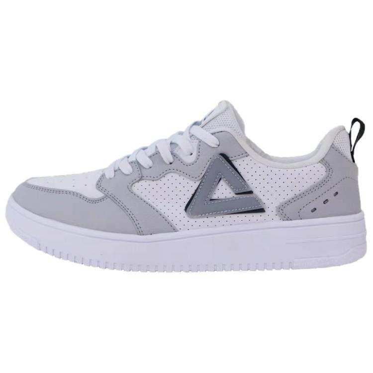PEAK Breathable And Slip Resistant Low top Skateboard Shoes Men's Gray White