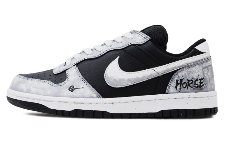 Nike Nike Big Ink Shadow Mystical Flame Abrasion Resistant Low top Skateboard Shoes Men's Black Gray