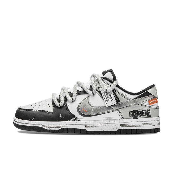 Nike Nike Dunk Unrestrained Heart Abrasion Resistant Abrasion Resistant Low top Skateboard Shoes Women's Black White