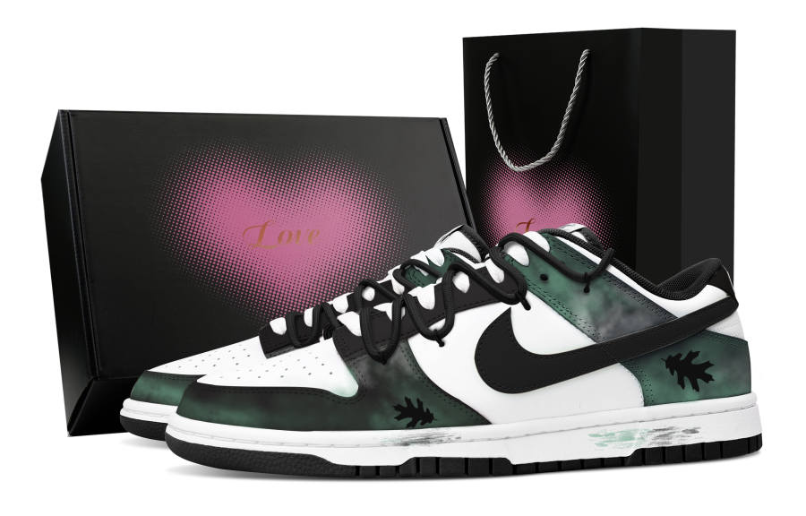 Nike Nike Dunk Abrasion Resistant Low top Skateboard Shoes Unisex Green Black