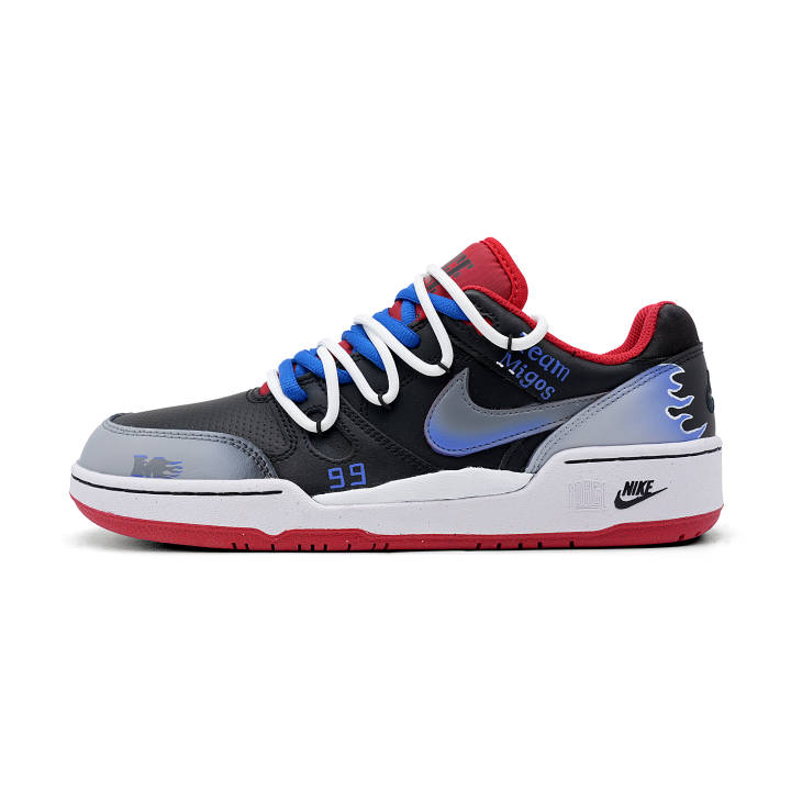 Nike Nike Full Force Vintage Flame Abrasion Resistant Low top Skateboard Shoes Men's Black Red