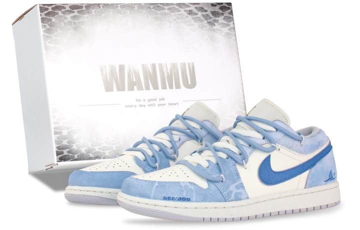 Jordan Jordan Air Jordan 1 Summer Surfing Low top Skateboard Shoes Unisex Blue White