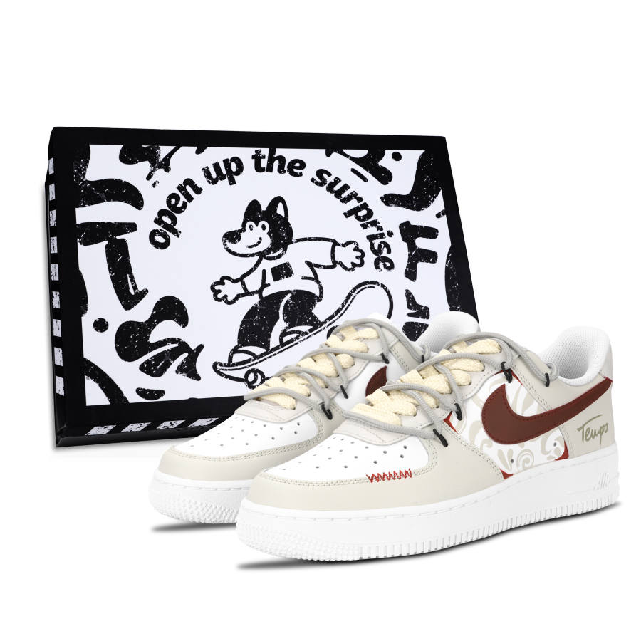 Nike Nike Air Force 1 Air Force 1, Totem Print Abrasion Resistant Abrasion Resistant Low top Skateboard Shoes Unisex