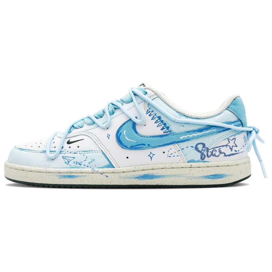 Nike Nike Court Vision Low Maris Sal Mint Abrasion Resistant Abrasion Resistant Low top Skateboard Shoes Women's White Blue