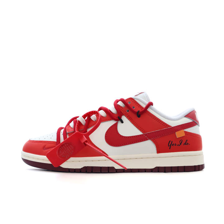 Nike Nike Dunk Slip Resistant Abrasion Resistant Low top Skateboard Shoes Women's Red Beige