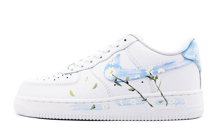 Nike Nike Air Force 1 Leather Slip Resistant, Abrasion Resistant, Lightweight Low top Skateboard Shoes Men's Blue White