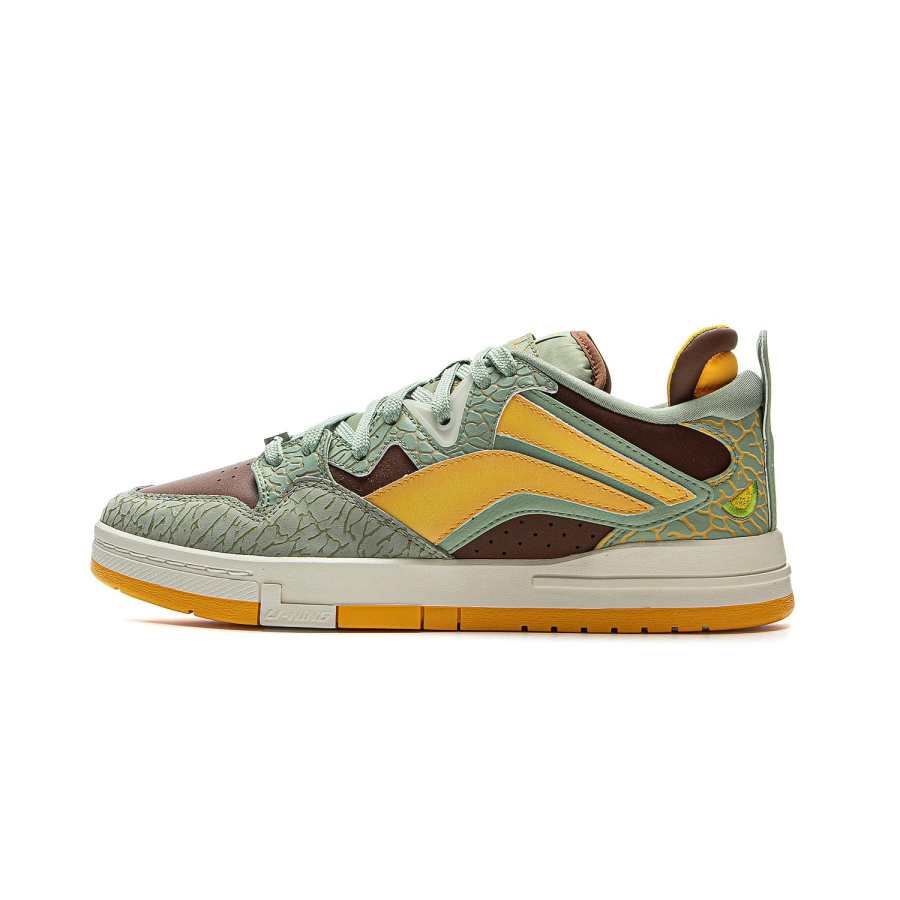 Li-Ning Li Ning Wave PRO Slip Resistant Abrasion Resistant Low top Skateboard Shoes Men's Green Umber Yellow