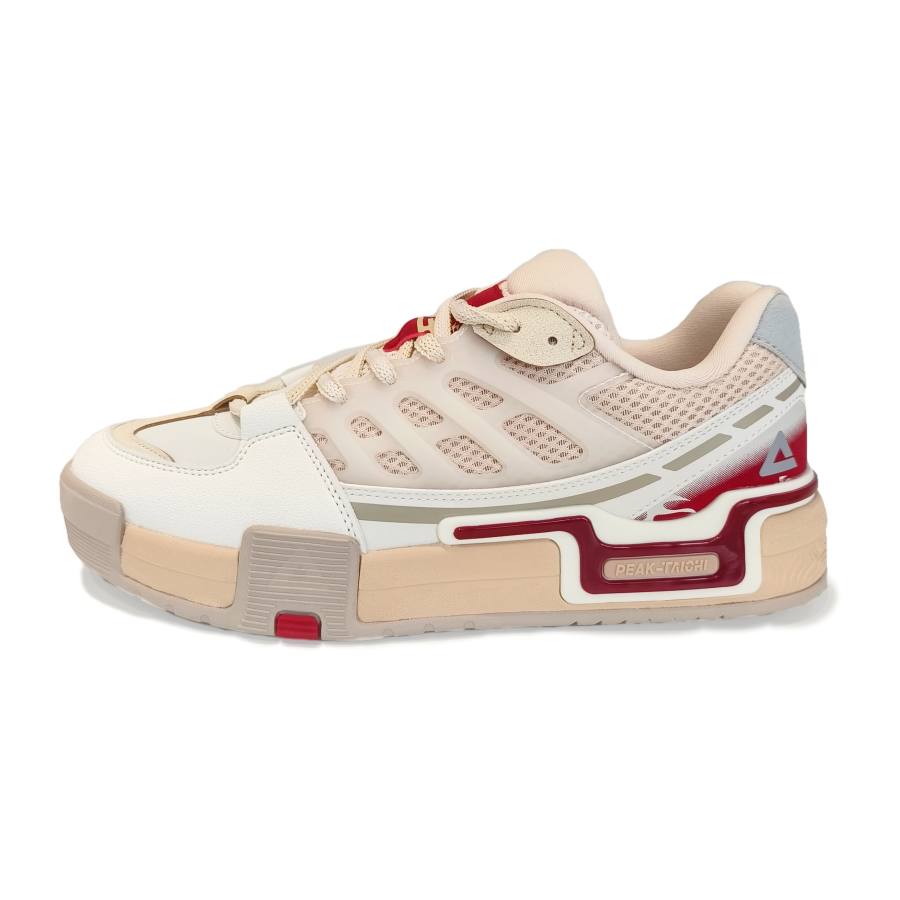 PEAK The Posture Is Extremely Leaping Low top Skateboard Shoes Men's Beige White Red