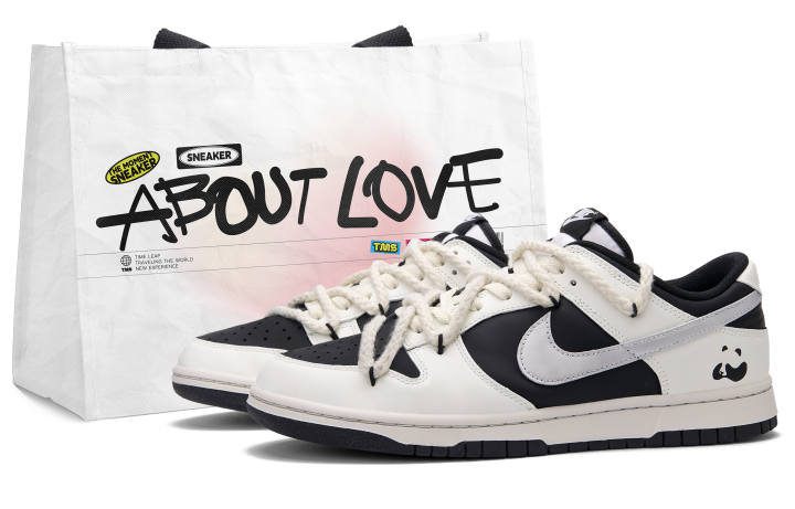 Nike Nike Dunk Printing Panda Low top Skateboard Shoes Men's Black White