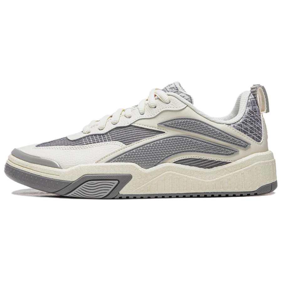 Li-Ning Li Ning Cushioning, Wear Resistant Low top Skateboard Shoes Unisex Ecru Ultimate Gray