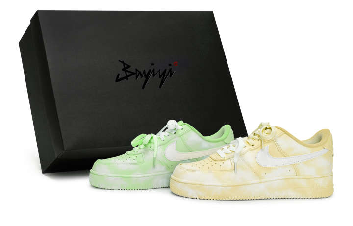 Nike Nike Air Force 1 Low top Skateboard Shoes Unisex White Yellow Green