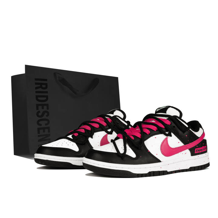 Nike Nike Dunk Low top Skateboard Shoes Unisex Black White Pink