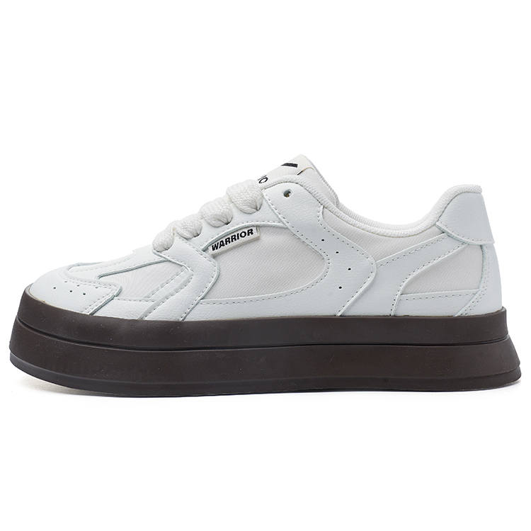 WARRIOR Synthetic Leather Lightweight Low top Skateboard Shoes Women's White 1.0