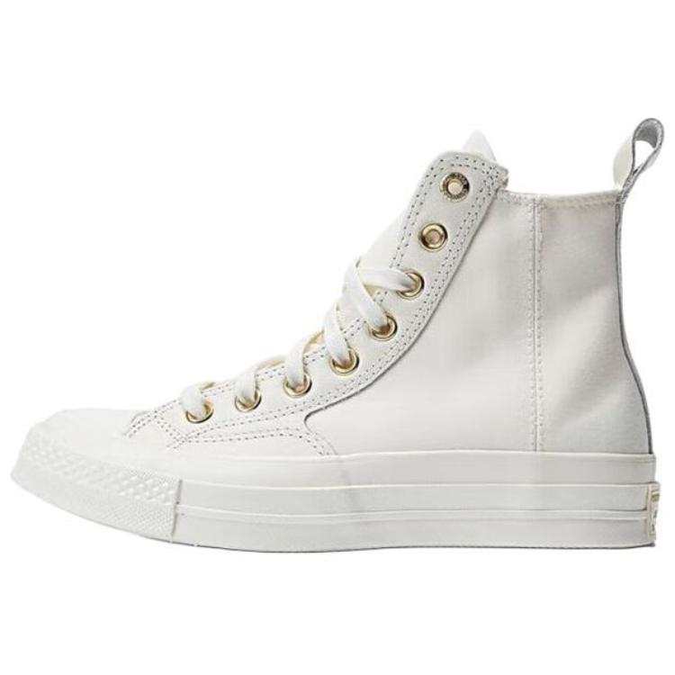 Converse Chuck Taylor All Star Athleisure High top Skateboard Shoes Unisex White Gold