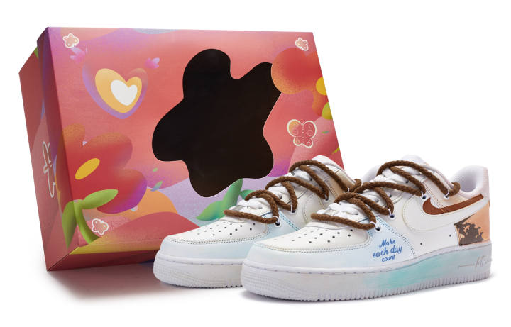 Nike Nike Air Force 1 BIGNIU Slip Resistant Abrasion Resistant Slip Resistant Abrasion Resistant Low top Skateboard Shoes GS