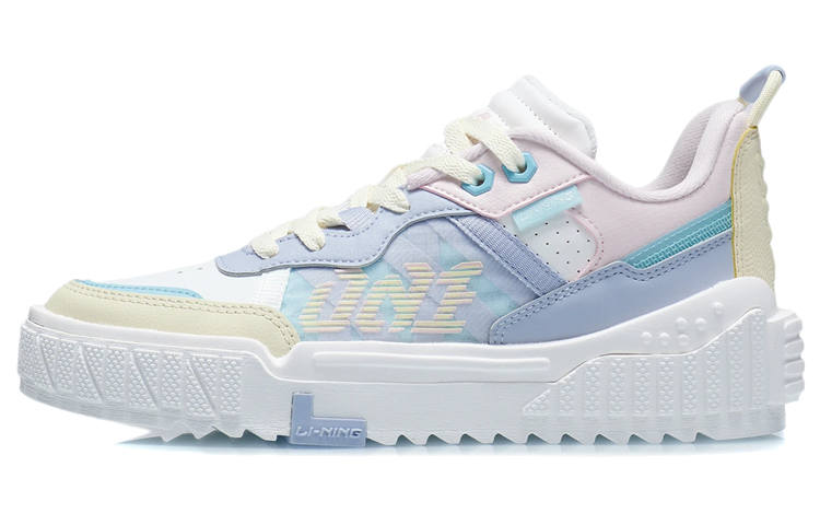Li-Ning Li Ning 001 UNBLOCK Slip Resistant Abrasion Resistant Low top Skateboard Shoes Women's White Blue Pink