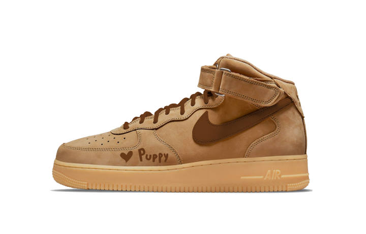Nike Nike Air Force 1 Sincere Wheat Cushioning, Wear Resistant Mid top Skateboard Shoes Unisex Brown