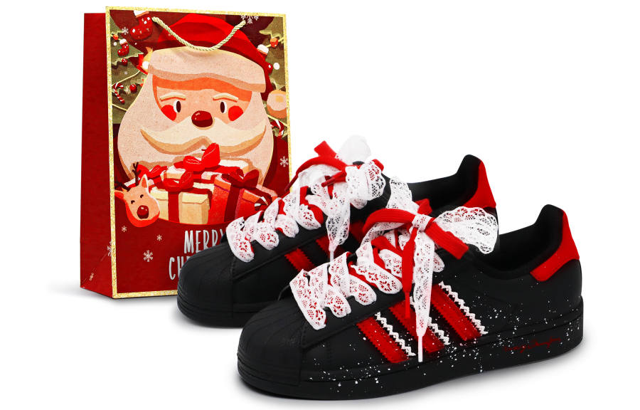 Adidas Originals Superstar 2 Crow Made, Velvet Ballet, Fall Winter, Christmas Night, Special Shopping Bag