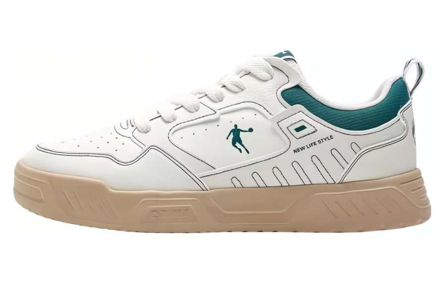 QIAODAN Thermal Low top Skateboard Shoes Men's White Green