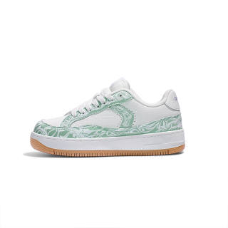 BXGY Slip Resistant, Abrasion Resistant, Lightweight, Breathable Low top Skateboard Shoes Unisex White Green