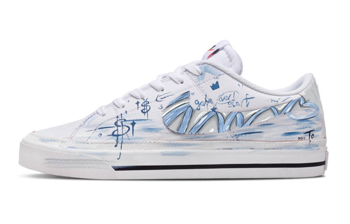 Nike Nike Court Legacy Sky Imagination Slip Resistant Abrasion Resistant Low top Skateboard Shoes Men's White Blue