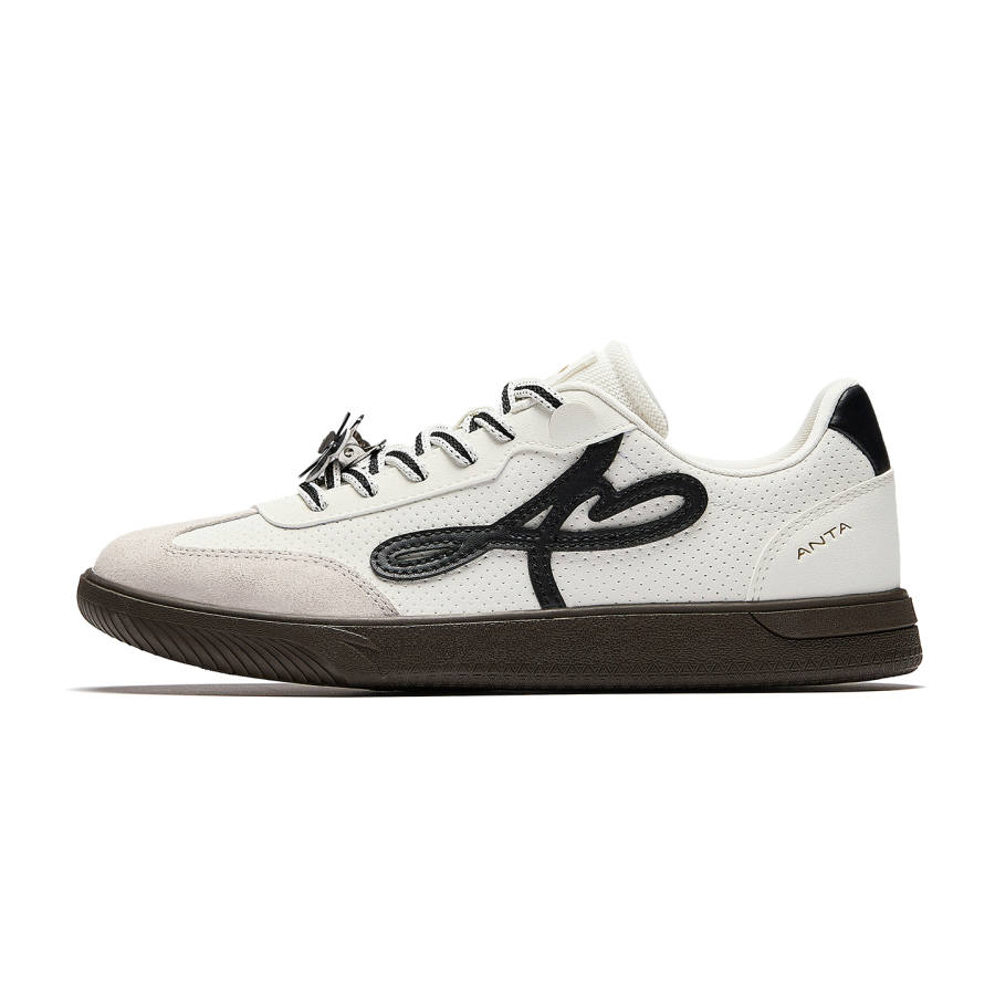 Anta Manchester Dance Textile, Synthetic Leather Low top Skateboard Shoes Women's White Black Gray