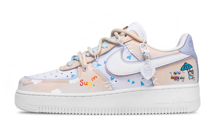 Nike Nike Air Force 1 Happiness Puppy Leather Abrasion Resistant Height Increasing Abrasion Resistant Height Increasing