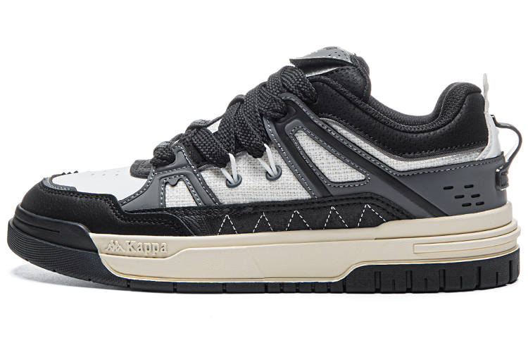 Kappa Abrasion Resistant Slip Resistant Lightweight Low top Skateboard Shoes Unisex Black White
