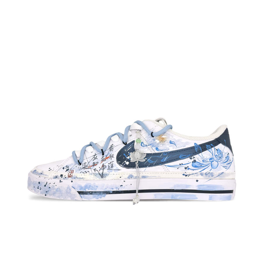 Nike Nike Court Legacy Unstained Slip Resistant Abrasion Resistant Low top Skateboard Shoes Unisex Blue White