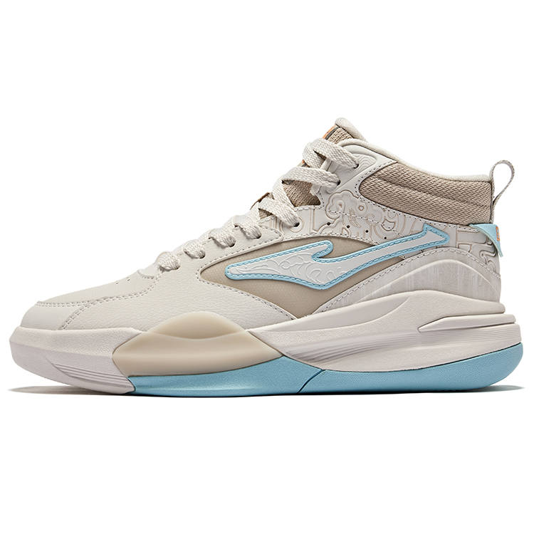 Erke Tang Palace Night Garden 3V2 Skateboard Shoes Women's Mid Top Beige Blue