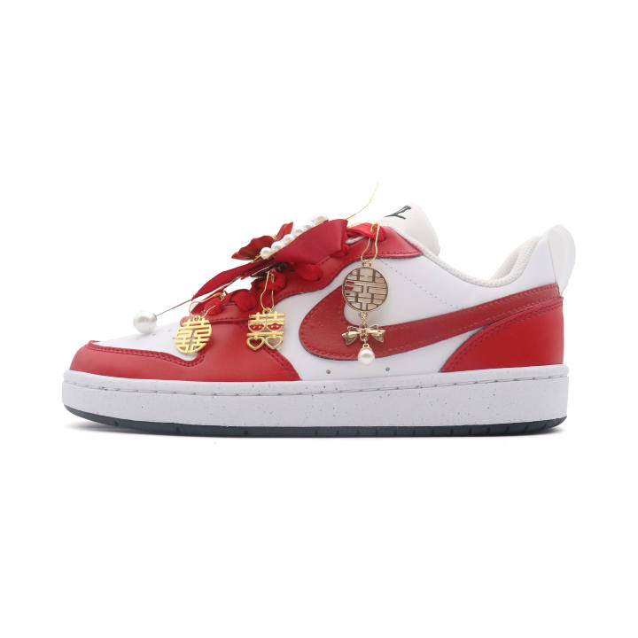 Nike Nike Court Borough 2 Skateboard Shoes Unisex Low Top Red/White