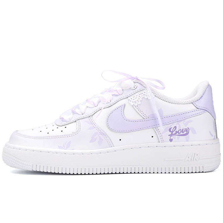 Nike Nike Air Force 1 Heartbeat Reflection Abrasion Resistant Abrasion Resistant Low top Skateboard Shoes Women's