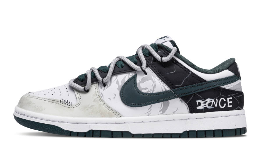 Nike Nike Dunk Bran Castle Slip Resistant, Lightweight, And Breathable Low top Skateboard Shoes Unisex Black White