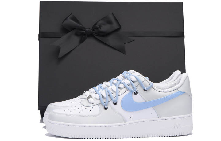 Nike Nike Air Force 1 Chestnut Coverage Slip Resistant Coverage Slip Resistant Low top Skateboard Shoes Men's Gray Blue